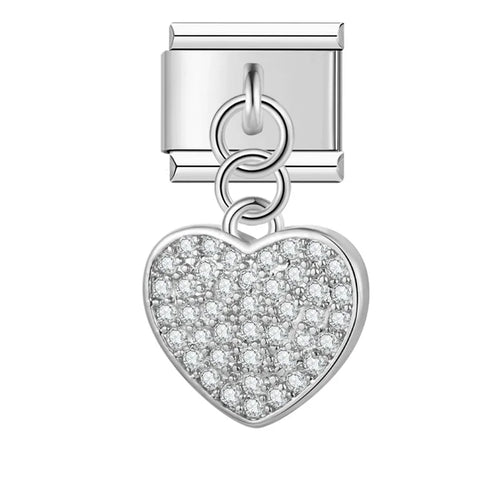 Charm Cœur CZ Romantique - C