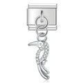 Charm pendentif Oiseau Argenté à Longue Queue — photo du produit