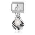 Charm pendentif Coquillage et Perle Blanche — photo du produit