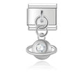 Charm pendentif Planète Argentée et Cristal — photo du produit
