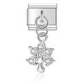 Charm pendentif Arbre de Vie Argenté aux Feuilles de Cristal — photo du produit