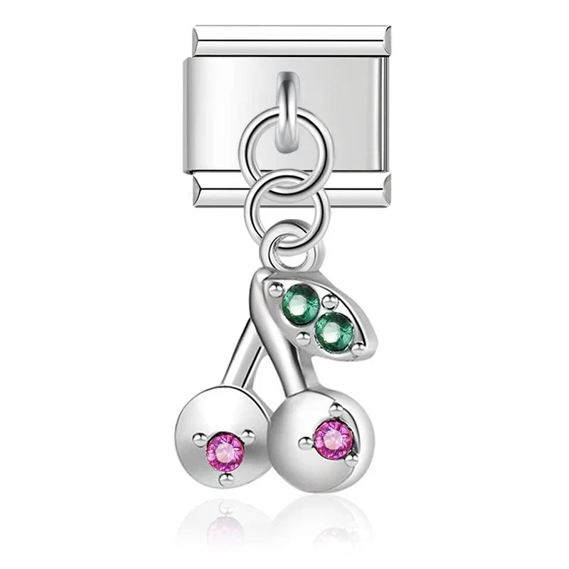 Charm Poisson et Papillon CZ - DJ260-G