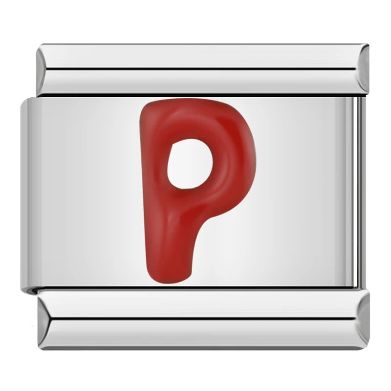 Red Letter Charm Collection — 9mm Italian Bracelet