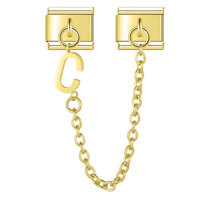 Silver & Gold Letter Charm Collection — 9mm Italian Bracelet