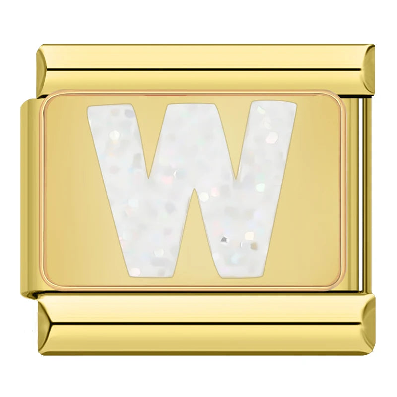 Gold Letter Charm Collection — 9mm Italian Bracelet