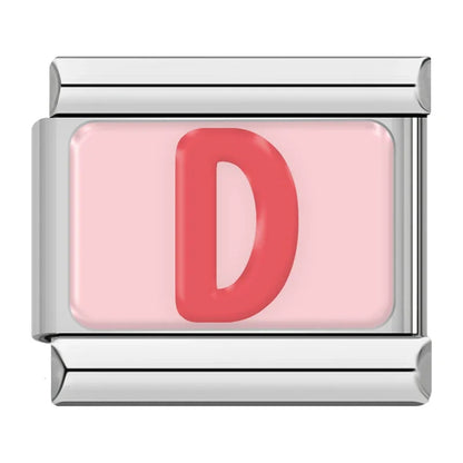 Red Colorful Letter Charm Collection — 9mm Italian Bracelet