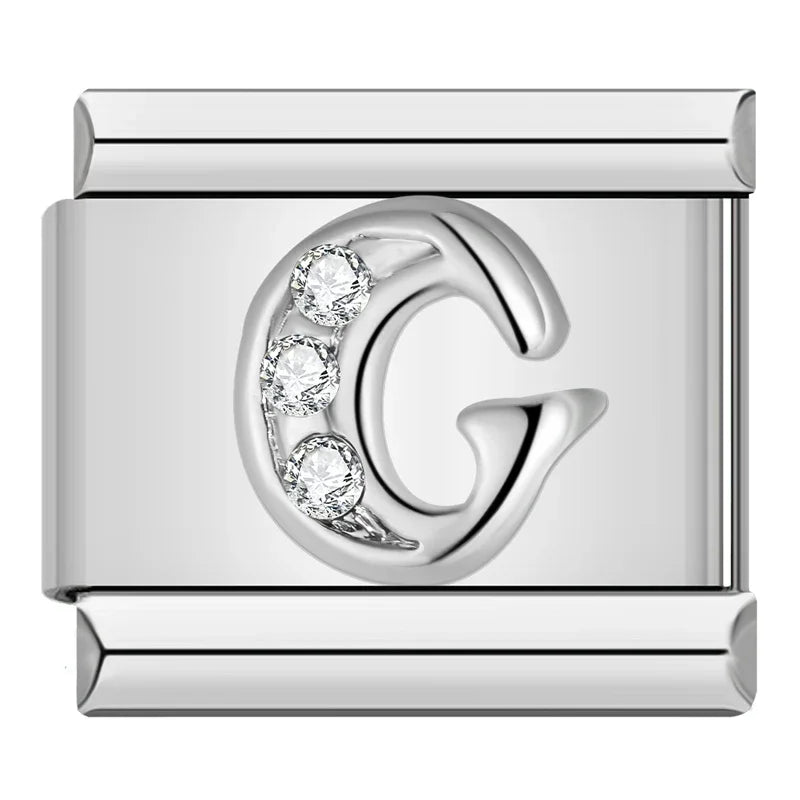 Silver Letter Charm Collection Vol. 2 — 9mm Italian Bracelet