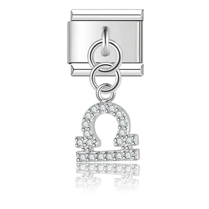 CZ Zodiac Dangle Charm Collection — 9mm Italian Bracelet
