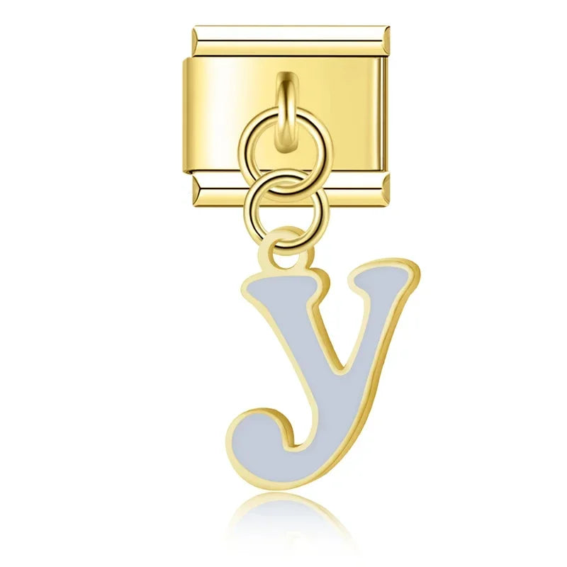 Colorful Lowercase Letter Charm Collection — 9mm Italian Bracelet