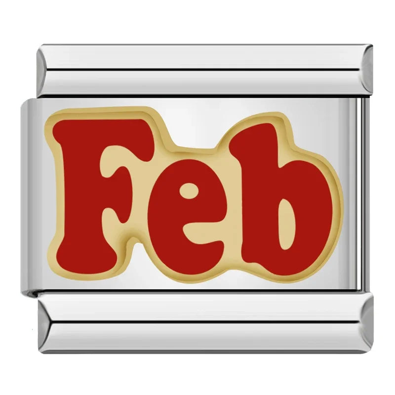 Red Month Charm Collection — 9mm Italian Bracelet