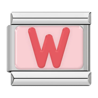Red Colorful Letter Charm Collection — 9mm Italian Bracelet