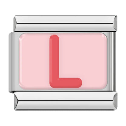 Red Colorful Letter Charm Collection — 9mm Italian Bracelet