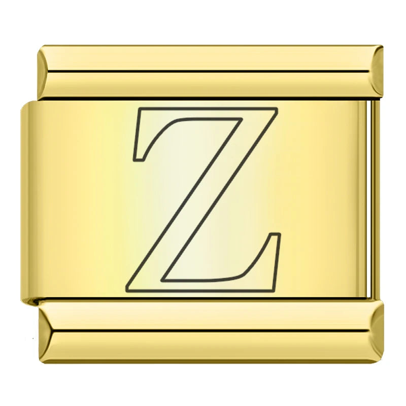 Gold Letter Charm Collection Vol. 2 — 9mm Italian Bracelet