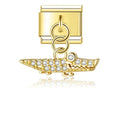 Charm pendentif Avion Doré et Pierres Blanches — photo du produit