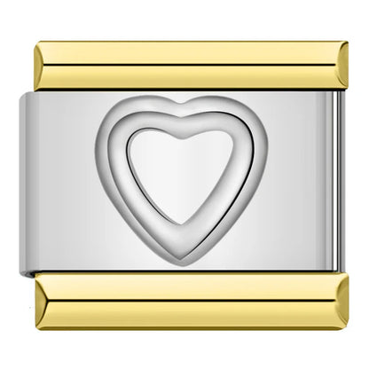Letter Charm Collection Silver Gold — 9mm Italian Bracelet