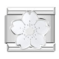 Charm Fleur Blanche à Cinq Pétales Argentée — photo du produit