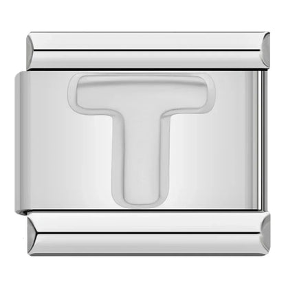 Silver Italic Letter Charm Collection — 9mm Italian Bracelet