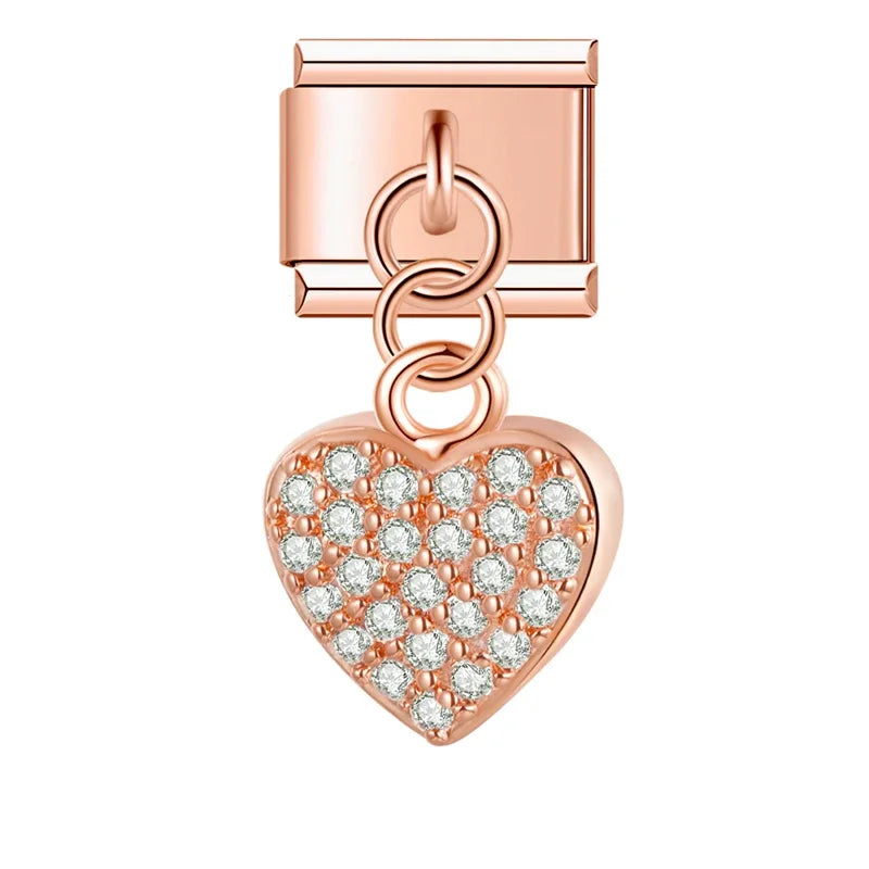 Charm Cœur CZ Romantique - E