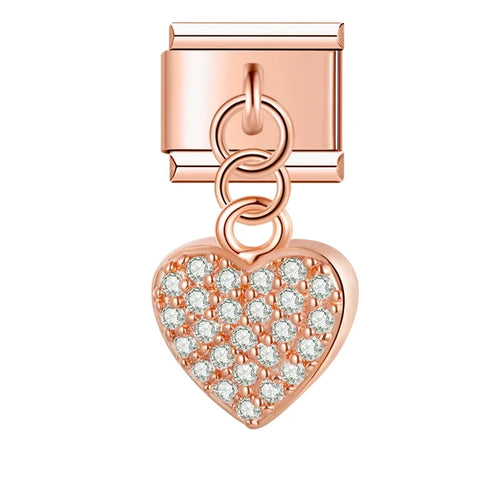 Charm Cœur CZ Romantique - E