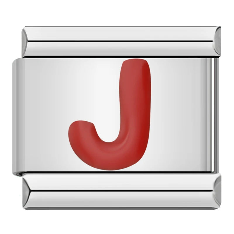 Red Letter Charm Collection — 9mm Italian Bracelet