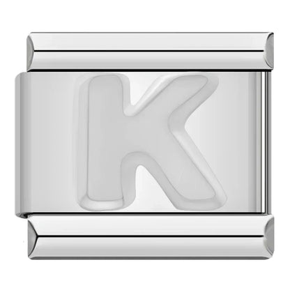 Silver Italic Letter Charm Collection — 9mm Italian Bracelet