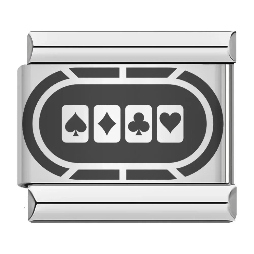 Poker & Casino Charm Collection — 9mm Italian Bracelet