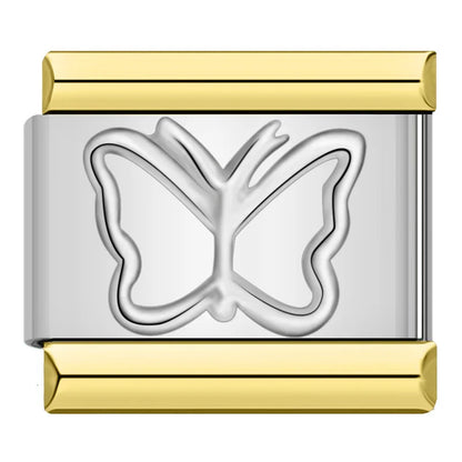 Letter Charm Collection Silver Gold — 9mm Italian Bracelet