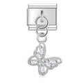 Charm pendentif Papillon Argenté et Cristaux — photo du produit