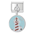 Charm pendentif Phare Rouge sur Fond Bleu — photo du produit