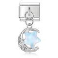 Charm pendentif Étoile Nacrée et Cristaux Argenté — photo du produit