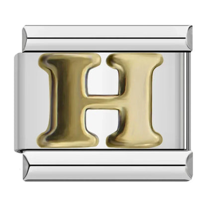 Silver & Gold Letter Charm Collection — 9mm Italian Bracelet