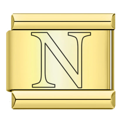 Gold Letter Charm Collection Vol. 2 — 9mm Italian Bracelet