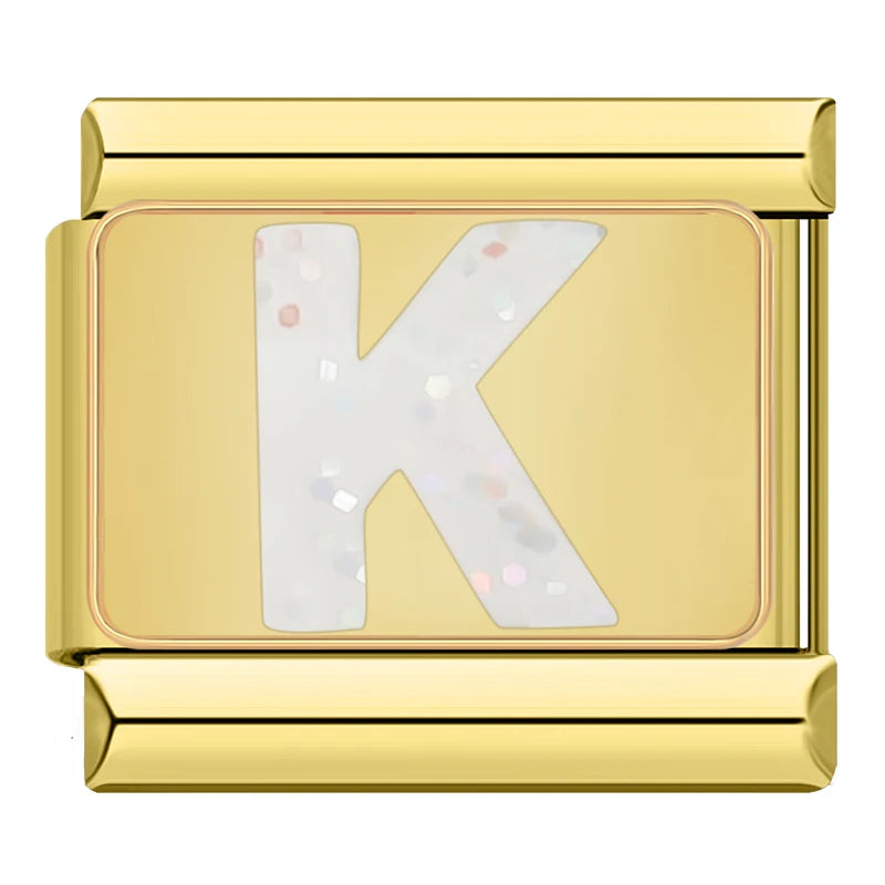 Gold Letter Charm Collection — 9mm Italian Bracelet