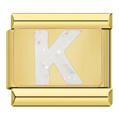 Gold Letter Charm Collection — 9mm Italian Bracelet