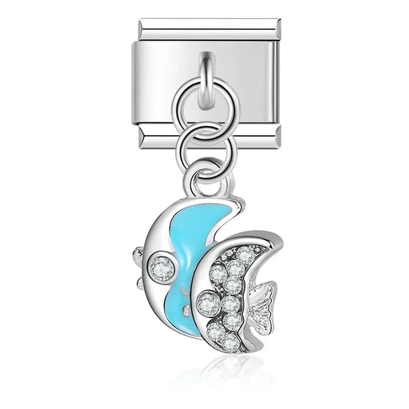 Charm Poisson et Papillon CZ - DJ226-F