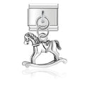 Charm pendentif Cheval à Bascule Argenté — photo du produit