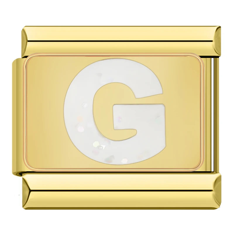 Gold Letter Charm Collection — 9mm Italian Bracelet