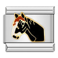 Charm Tête de Cheval Noir Argentée — photo du produit