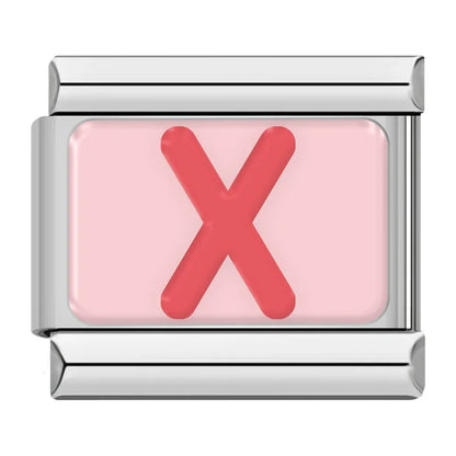 Red Colorful Letter Charm Collection — 9mm Italian Bracelet
