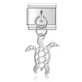 Charm pendentif Tortue Marine Argentée Ajourée — photo du produit