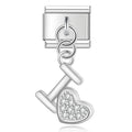 Charm pendentif Marteau et Cœur Argentés — photo du produit