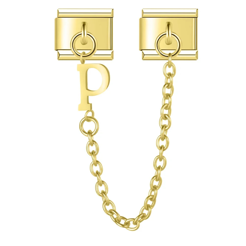 Silver & Gold Letter Charm Collection — 9mm Italian Bracelet