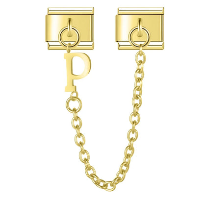 Silver & Gold Letter Charm Collection — 9mm Italian Bracelet