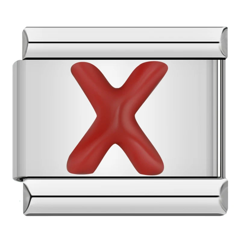 Red Letter Charm Collection — 9mm Italian Bracelet