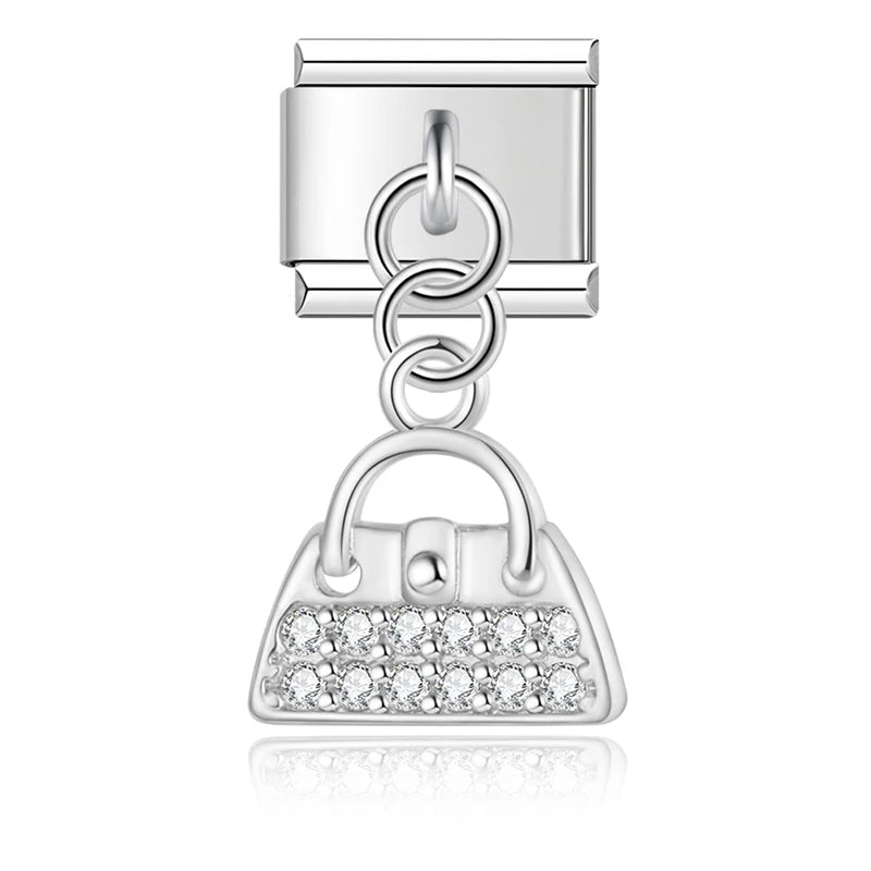 Heart & Lips CZ Charm Collection — 9mm Italian Bracelet