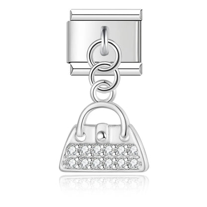 Heart & Lips CZ Charm Collection — 9mm Italian Bracelet