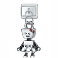 Charm pendentif Petit Robot Blanc et Cœur Rouge — photo du produit