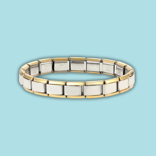 Italian Charm Bracelet 9mm — Silver Gold