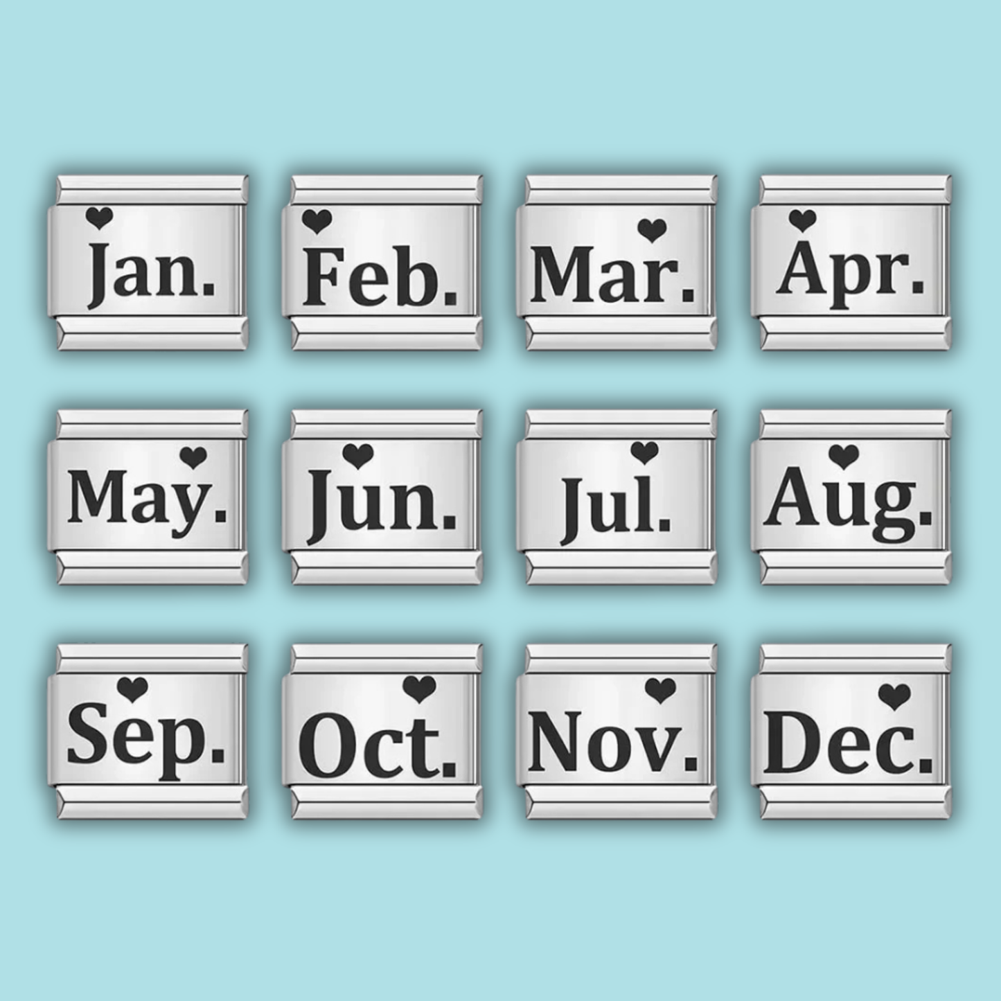 Laser Month Charm Collection — 9mm Italian Bracelet