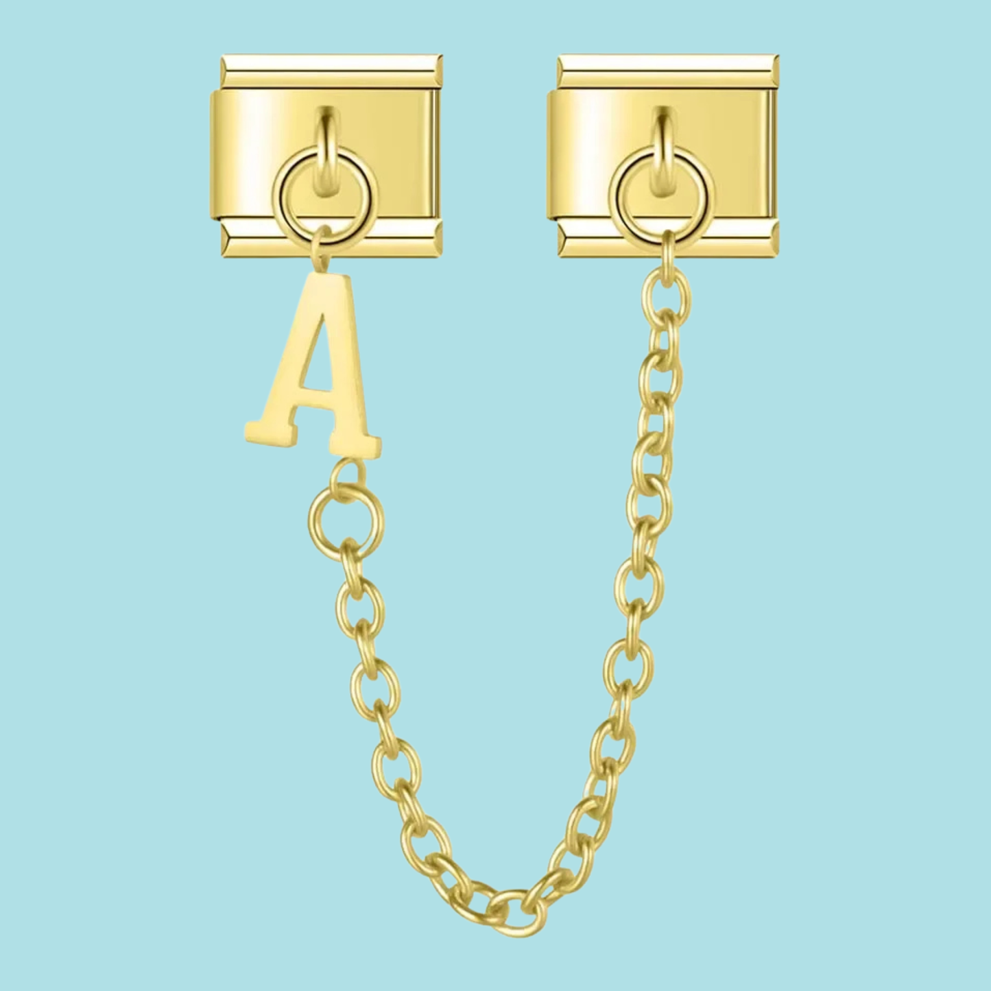 Silver & Gold Letter Charm Collection — 9mm Italian Bracelet